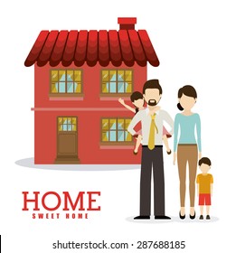 sweet home design over white background, vector illustration