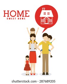 sweet home design over white background, vector illustration