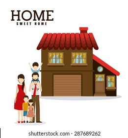 sweet home design over white background, vector illustration