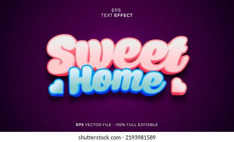 Sweet Home editable text effect font