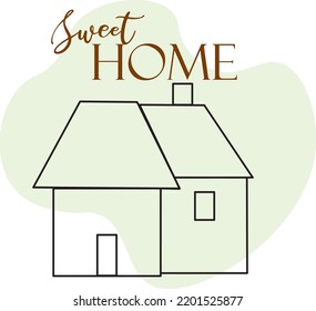Sweet home flat design vector illustration with white background for decoration 