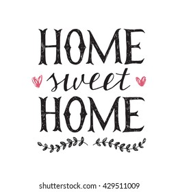 sweet home hand lettering poster