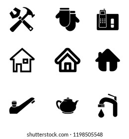 sweet home icon set vector