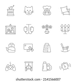 sweet home icons set . sweet home pack symbol vector elements for infographic web