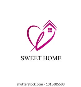 sweet home logo for house or estate company