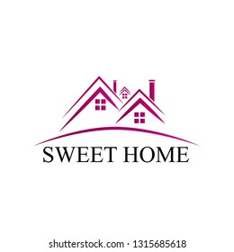 sweet home logo for house or estate company
