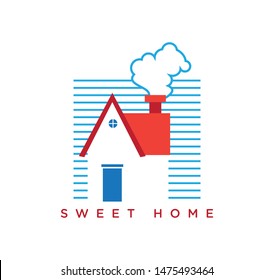sweet home logo, icon vector illustration
