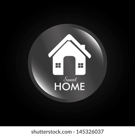 sweet home over black background vector illustration