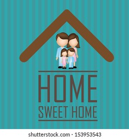 sweet home over blue background vector illustration  