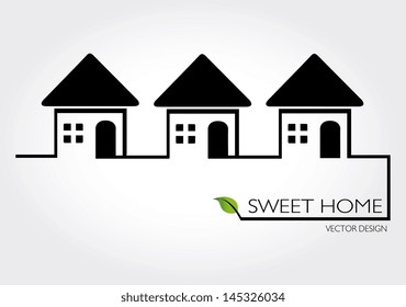 sweet home over gray background vector illustration