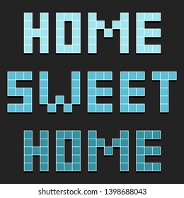 Sweet Home Pixel Art Illustration. Game Design Flat Retro. Black Background.