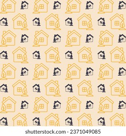 Sweet home seamless pattern in beautiful background vector illustration