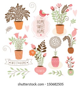 Sweet home ,set of vector elements 