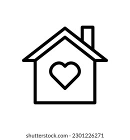 Sweet Home Thin line icon - Real Estate - EDITABLE STROKE - EPS Vector