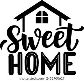 Sweet home  typography hand drawn design