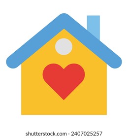 Sweet Home Vector Flat Icon For Personal And Commercial Use.
