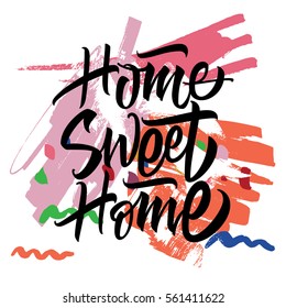 Sweet Home vector illustration calligraphy on an abstract background