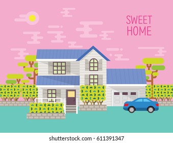 Sweet home vector illustration graphics