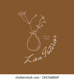 Sweet Home Vector Signs or Logo Templates. Retro Illustration with Classy Typography. Feminine Logo. Modern Logo Template for florist, photographer, fashion blogger, design studio.