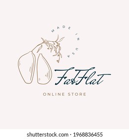 Sweet Home Vector Signs or Logo Templates. Retro Illustration with Classy Typography. Feminine Logo. Modern Logo Template for florist, photographer, fashion blogger, design studio.
