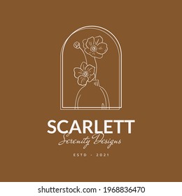 Sweet Home Vector Signs or Logo Templates. Retro Illustration with Classy Typography. Feminine Logo. Modern Logo Template for florist, photographer, fashion blogger, design studio.