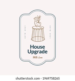 Sweet Home Vector Signs or Logo Templates. Retro Illustration with Classy Typography. Feminine Logo. Modern Logo Template for florist, photographer, fashion blogger, design studio.