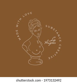 Sweet Home Vector Signs or Logo Templates. Retro Illustration with Classy Typography. Feminine Logo. Modern Logo Template for florist, photographer, fashion blogger, design studio.