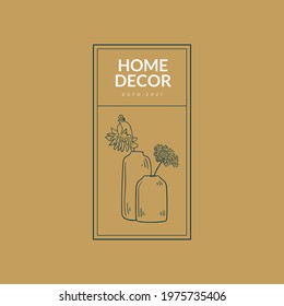 Sweet Home Vector Signs or Logo Templates. Retro Illustration with Classy Typography. Modern Logo Template for florist, photographer, fashion blogger, design studio.