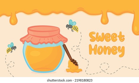Sweet Honey Banner. Vector design.
