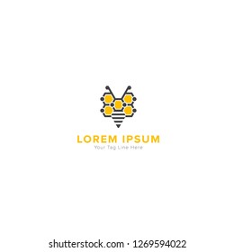 sweet honey bee vector logo