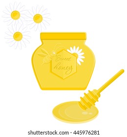 Sweet honey. Beekeeping product.