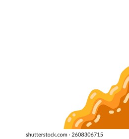 Sweet honey drip vector for background. Flat minimalist design. Abstract Melted caramel drip. Candy dalgona splash. 