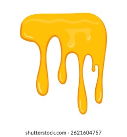Sweet honey drips isolated on white background. Sweet honey dessert dripping. Vector illustration