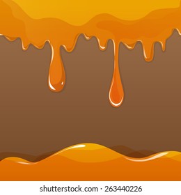 Sweet honey drips seamless isolated on white background. Vector EPS10