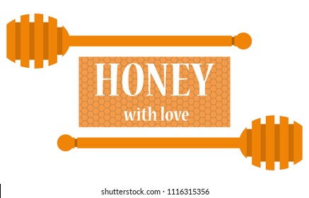 sweet honey, healthy natural food, sweet breakfast, vector image, flat design