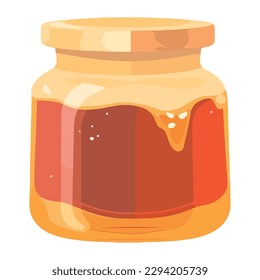 Sweet honey in jar illustration isolated