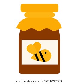 Sweet honey jar. Simple food icon in trendy style isolated on white background for web apps and mobile concept. Vector Illustration. EPS10
