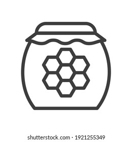 Sweet honey jar. Simple food icon in trendy style isolated on white background for web apps and mobile concept. Vector Illustration. EPS10