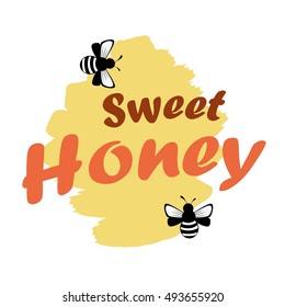 Sweet Honey logo. emblem sticker. Eps10.