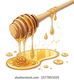 Sweet honey spill drip  icon isolated on a  white background. Vector illustration.