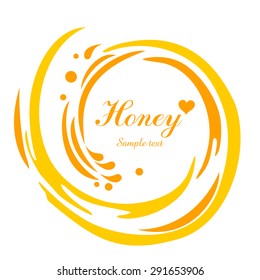 Sweet honey swirl background. Background with honey and place for your text. Vector Illustration