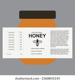 Sweet honey template, Product placement label design. Detailed 3d illustration