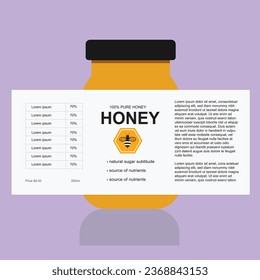 Sweet honey template, Product placement label design. Detailed 3d illustration