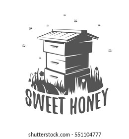 Sweet honey. Vector illustration apiary.
