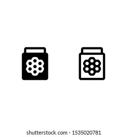 Sweet Honeycomb Box Bee Icon Vector