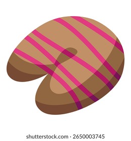 Sweet horseshoe shaped cookie with pink icing is perfect for satisfying sugar cravings