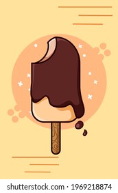 Sweet ice cream cartoon illustration