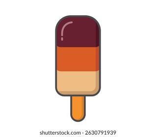 Sweet ice cream. Cold dessert and summer symbol. Isolated vector image