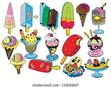 Sweet Ice Cream Collection (hand drawn vector)