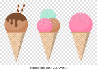 Helado dulce. Vector de helado de colección. Divertido conjunto de helados vectoriales. Ilustración del vector